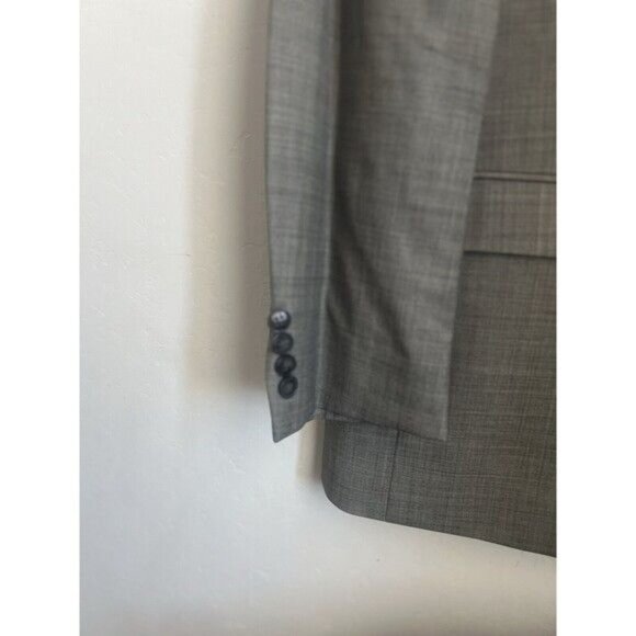Calvin Klein Mens Gray Extreme Slim Fit 2-Piece Suit 46L Wool Jacket & Pants - Picture 7 of 11
